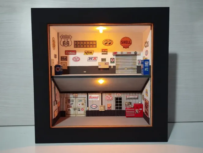 Expositor diorama Garage. 