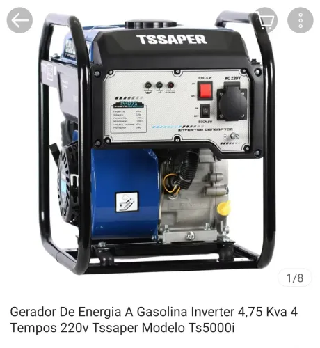 Gerador de energia Tssaper ts5000i 4.75kva semi novo usado apenas 3 vezes