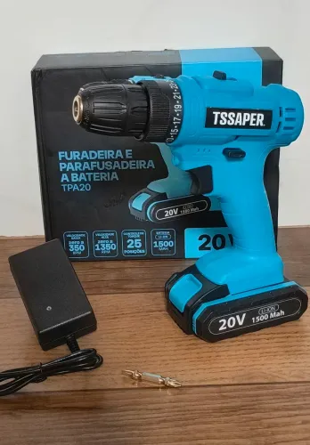 Furadeira Parafusadeira Tssaper TPA20 20V Bateria Litio Torque 32Nm