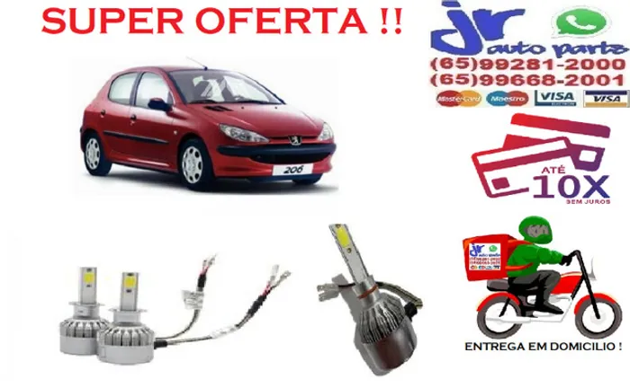Lampada Ultra LED (baixa)Peugeot 206 6000K 12V 24V