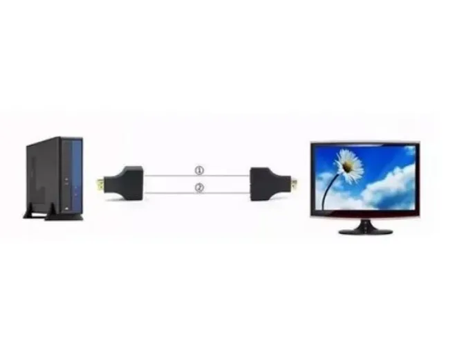 Extensor Hdmi ate 30 Metros para Cabo Rede RJ45 Cat 5 e 6