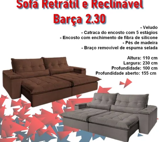Sala sofá retrátil e reclinável