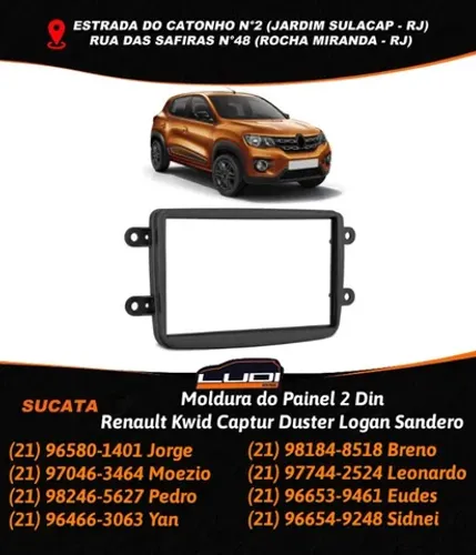 Moldura do Painel 2 Din Renault Kwid Captur Duster Logan Sandero
