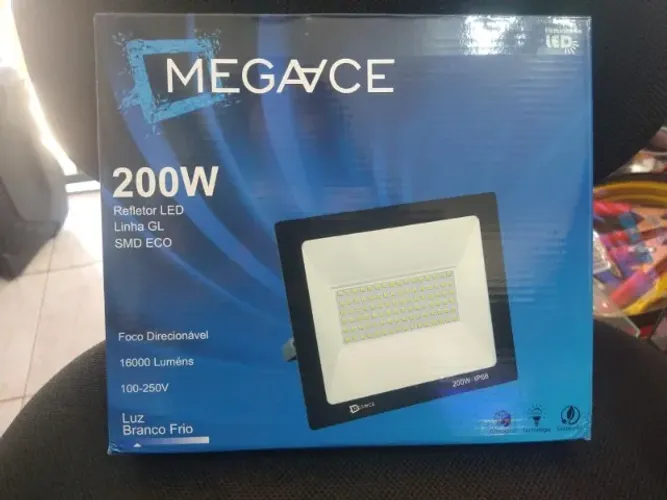 Refletor 200w Mega - Luz branco frio 6500k  Proteção ip66 - (Jk eletronicos)