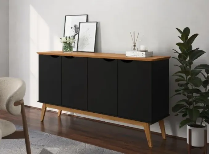 Buffet Balcão PR 4 Portas 1.60m Estilo Retrô! Frete e Montagem Grátis.