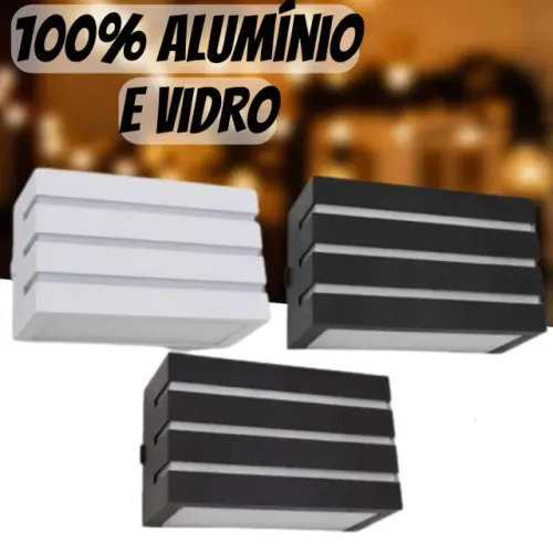 luminária arandela frisada 3 frisos alumínio interna e externa _ cs122