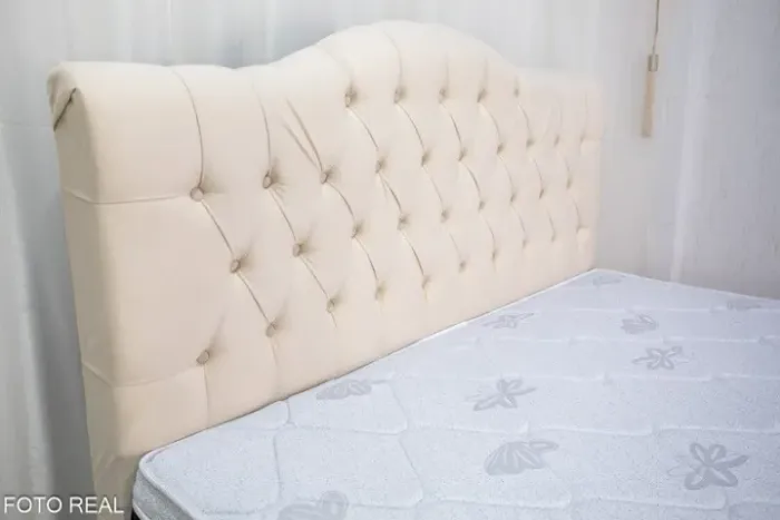 Cabeceira Casal Berlim Veludo Areia Frete Grátis - Até 12x S/ Juros