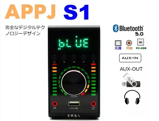Amplificador Audio Hifi VU Meter S1 Ma12070 coaxial RCA USB Mp3 Bluetooth