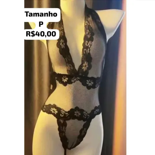 Body em renda preto tamanho P