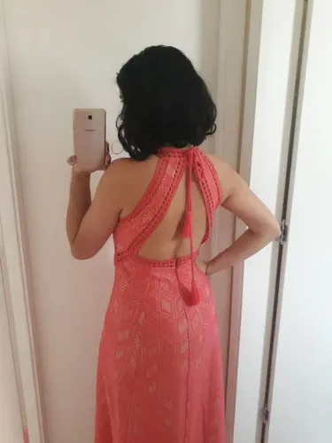 Vestido longo de renda festa casamento