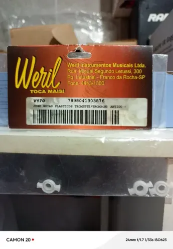 JOGO DE GUIAS PLÁSTICOS WERIL V170 PARA TROMPETE/TROMBONE ANTIGO