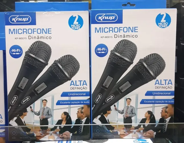 2 microfones com fio