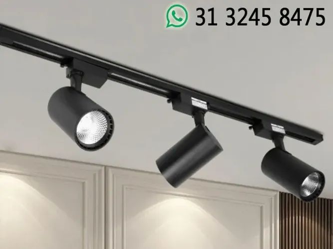 Kit Luminária Trilho Elétrico + 3 LED Spot