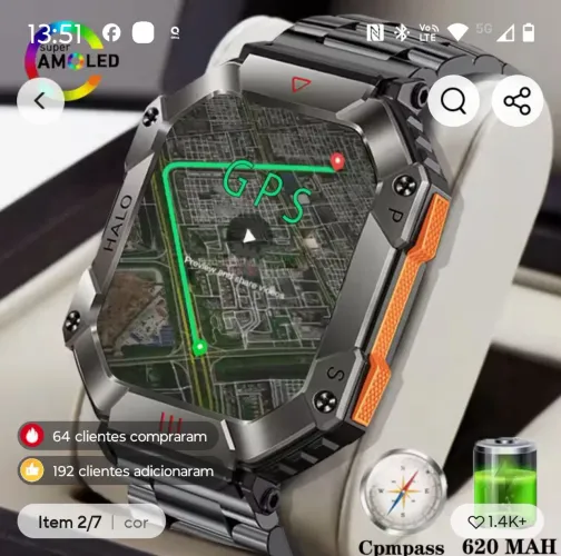 Smartwatch HALO com GPS e Compasso