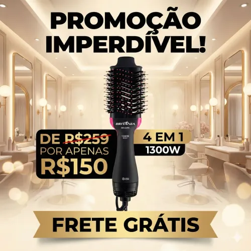 Escova Secadora Britânia Bec02pr 4 Em 1 1300w 127v/220v