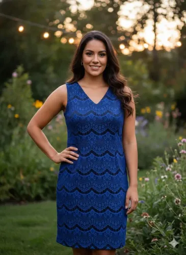 Vestido Azul de Renda