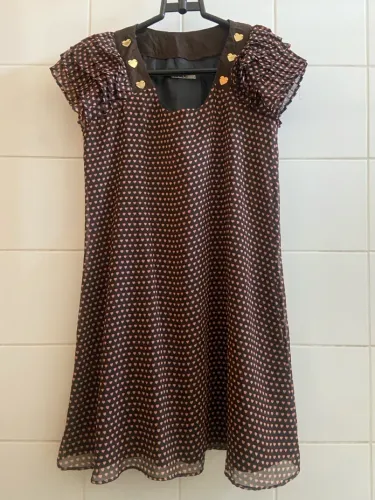 Vestido manga curta antix