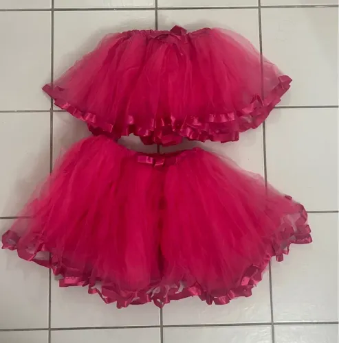 Saias de Tule Rosa para Menina - 2 Peças tal mãe , tal filha