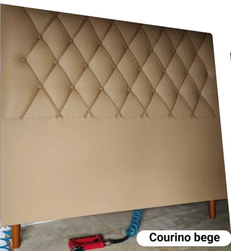 Cabeceira casal 1.40 em corino bege
