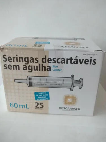 Seringas descartáveis sem agulha 60 ml Bico cateter 25 unidades