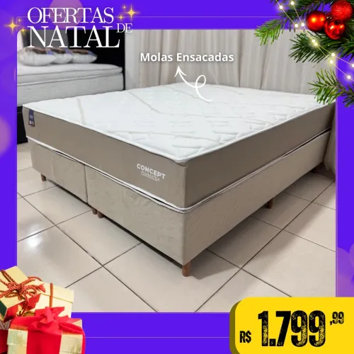 CAMA BOX QUEEN CONCEPT MOLAS ENSACADAS