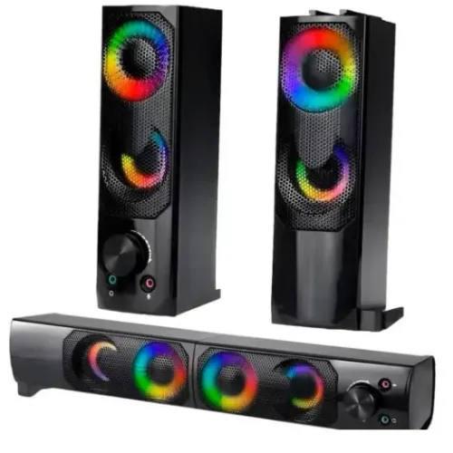 Caixa de Som Gamer Soundbar para PC com Led Rgb Knup KP-6041 com 12W