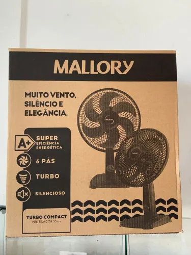 Ventilador de Mesa Mallory 30cm Turbo Compact Preto