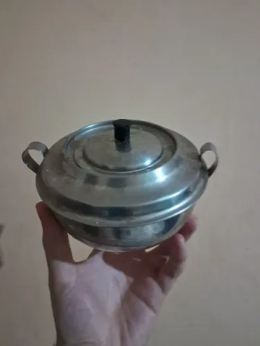 Açucareiro de aço vintage antigo
