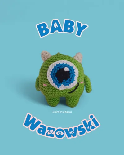  Mini Mike Wazowski de Crochê- Amigurumi Baby Wazowski 