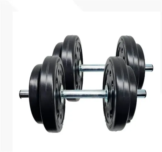 Kit 2x Barras 40cm + Presilhas + 32kg Anilhas Em Pvc