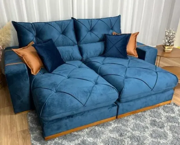 Luxuoso sofá retrátil e Reclinável molas ensacadas espuma D33!! Lindíssimo