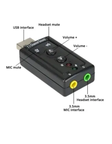Adaptador de Áudio USB 7.1 Canais