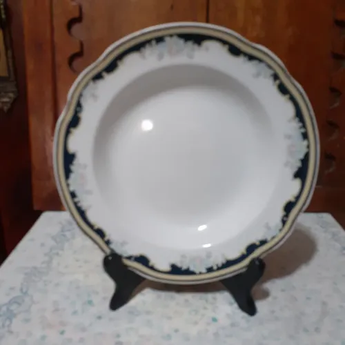 Prato fundo floral, porcelana Germer Decorativo Elegante