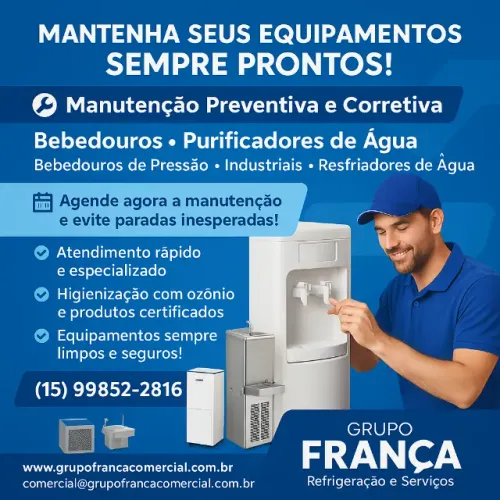 Manutenção e Higienização de Bebedouros de Água em Geral para Empresas