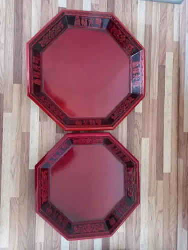 Bandejas de madeira chinesas para decoração ou uso