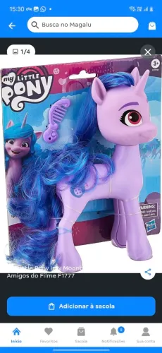 Boneca Little poney  rosa ou lilás, valor por cada 