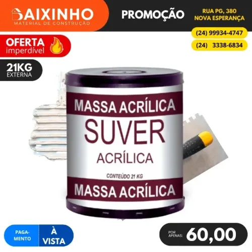 Massa Corrida Acrílica 21KG Suver