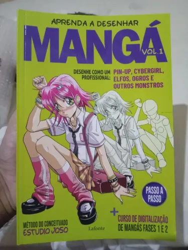 Livro Aprenda a desenhar mangá vol.1 pin-up, cybergirl, elfos, ogros
