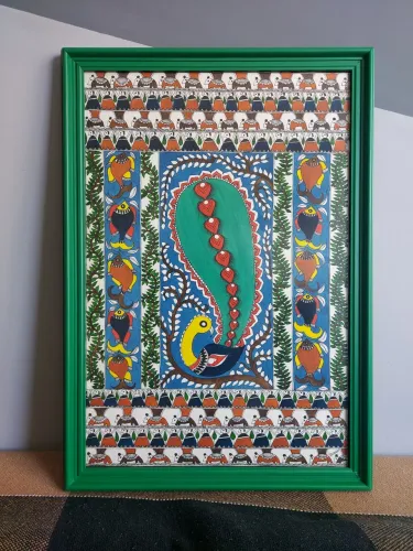Obra em Mirthila arte tradicional indiana.