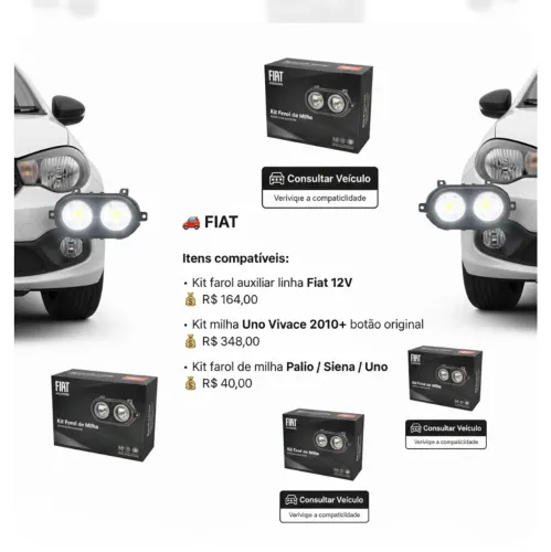Kit Farol de Milha Fiat - A partir de R$ 40,00