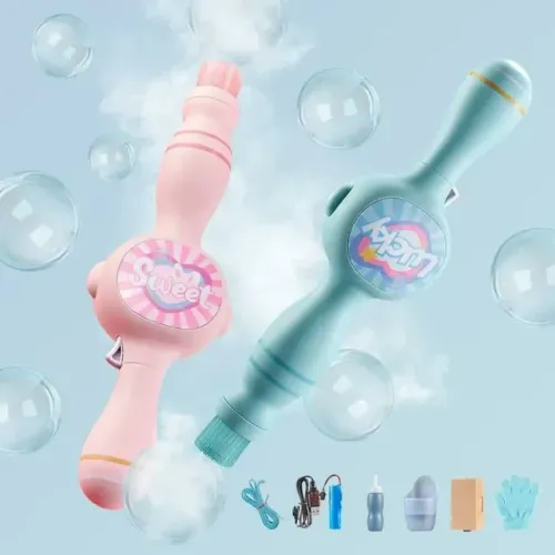 Brinquedo de Bolha de Sabão Infantil com Efeito Fumaça - Rosa e Azul