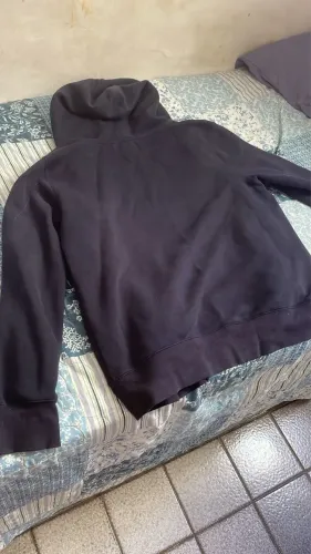 Jaqueta Moletom Tommy Hilfiger Flag Logo Zip Thru Hood Preto