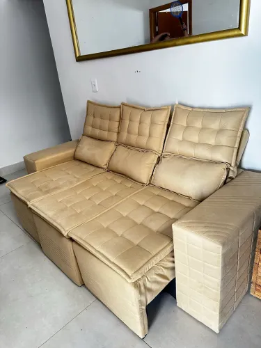 SOFÁ RETRÁTIL RECLINÁVEL SENSES 3 LUGARES - R$1.700