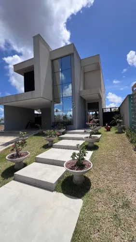 Casa moderna na Cidade Alphaville Ceará com elevador elevatório, 4 suítes, solar e poço