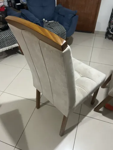 Cadeiras suede creme