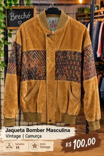 Jaqueta Bomber Masculina Vintage