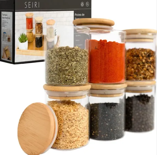 Vendo potes herméticos de bambu temperos 