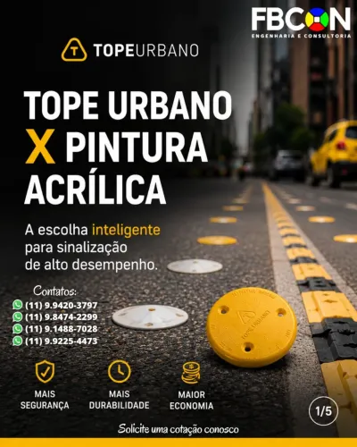 Demarcação e sinalização de espaço e locais Tope Urbano