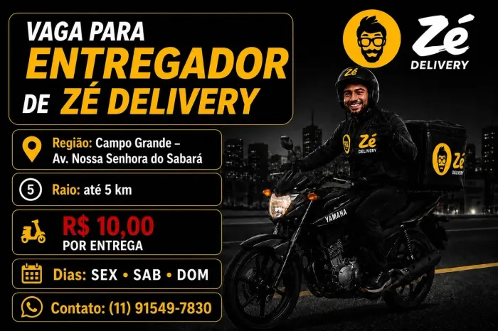 Vaga de motoboy/entregador Zé Delivery