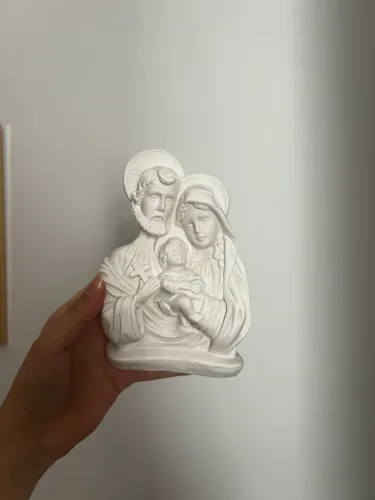 Escultura Sagrada família - Gesso cru